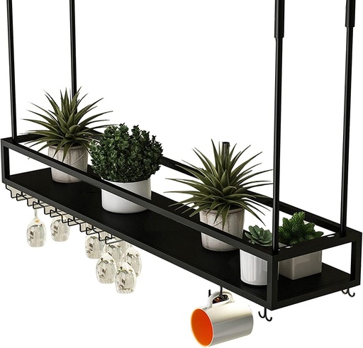 [BRSRAYYKOUJWYFL7] Floating Wine Shelf Hanging Wine Bottle Rack with Glass Holder, Wine Storage Display Racks Wine Storage Display Racks Organizer for Wine Cellar/Bar Decoration