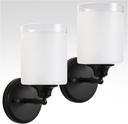 Wall Sconces Set of Two, Rotatable Bathroom Sconces with Thickened Frosted Glass Shades, Modern Vanity Light Wall Mount Lighting Lanterns for Bedroom Living Room Hallway Mirror(Black,E26 Base)