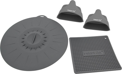 [BRSWKHQPAR7RSETC] Instant Pot Electric Pressure Cooker Official Starter Accessories Set - Pair of Mini Mitts, Heat Resistant Mat/ Pot Holder, & Suction Sealing Lid