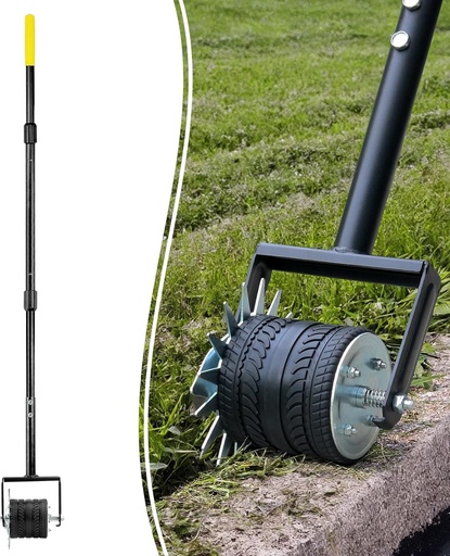 [BRSRACAEBYJRMDTZ] Colwelt Wheel Rotary Edger Lawn Tool 59’’, Manual Grass Edger Tool with Wheel with Extra-Wide Rubber Wheel, Garden Edger with Reinforced Bracket, Rotary Edging Tool for Landscaping Sidewalks Driveways