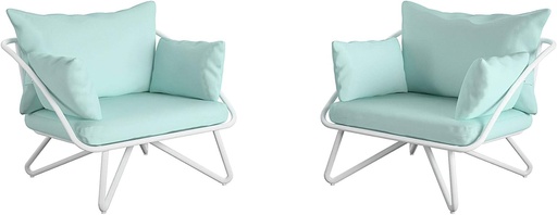[BRSWYAL2OYGQK337] Novogratz Poolside Gossip Collection, Teddi Outdoor Lounge Chairs, 2-Piece, Aqua Haze
