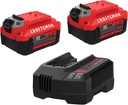 CRAFTSMAN 20V Power Tool Battery 2-Pack, Lithium-ion with Charger (CMCB204-2CK)