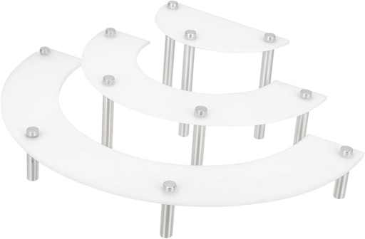 [BRSRAGL7A4IRQ333] Garneck Stylish 3-layer Dessert Display Rack White Acrylic Cake Stand Cupcake Tower for Events