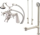 Vintage Tub & Bath Mason Hill Collection Clawfoot Tub Rim Mount English Telephone Faucet with Handshower Complete Set