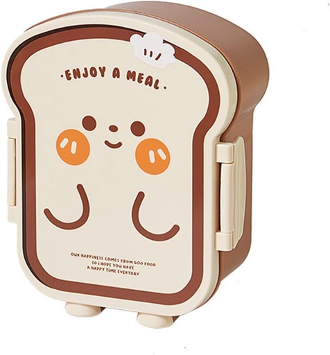 [BRSRAHY6CJ7WOYLU] Unique Bread Shape Food Storage Box Food Grade Texture Lunch Case Suitable for Students and Professional
