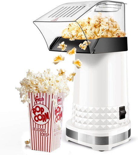 [BRSREHQHAV6WG3Q3] Hot Air Popcorn Maker Machine, 1200W Fast Making Electric Popcorn Machine with Measuring Cup and On/Off Switch, BPA Free, Oil-Free, ETL Certified 90% High Popping Rate Popcorn Popper for Home, Party