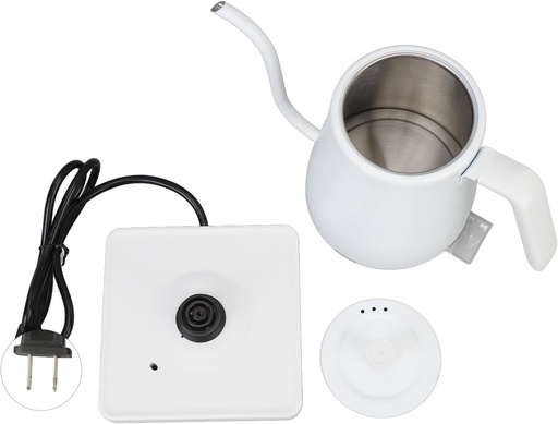[BRSREAAOBAMQ2FAV] Gooseneck Electric Kettle, 1000w Stainless Steel Electric Hot Water Kettle Fast Heating Auto Power Off Gooseneck Pour Over Kettle for Coffee Tea (White)