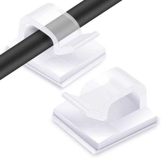 [BRSRMEDRPMMBAH3K] 60PCS Cable Clips, KGROTE Outdoor Wire Clips Adhesive Cable Hooks Cord Organizer Holder Christmas Light Clips for Desk, Wall Cable Management, String Lights, Fairy Lights, Decorations Hanging - Clear