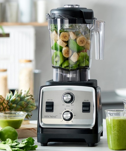 [BRSRAYAKBAFBQC36] HECMAC 3-Peak HP Blender - 2200W Max/1400W Rated, 68oz BPA-Free Pitcher, Easy to Use, Self-Clean, Tamper - Smoothies, Ice Crush, Frozen Drinks, Food Prep - Home & Commercial, 110V