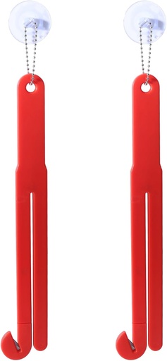 [BRSRE2QOCB7B6YL7] 2pcs Food Bag Opener, Plastic Wrap Quick Cut Food Prep Pouch Cutter Squeezer with Stainless Steel Blade Ketchup Packet Tape Slicer Tool for Kitchen Easy Storage with Suction Cup Hanging Chain (Red)