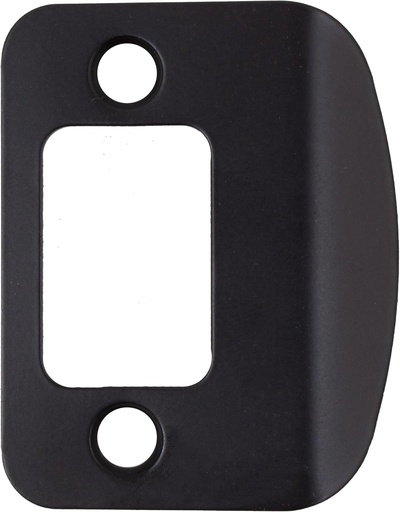 [BRSW2HAEBEGQKHT6] Stone Harbor Hardware Full Lip Round Corner Deadbolt Strike Plate, 2-1/4 Inches, 1-5/8" Center-to-Center, Matte Black