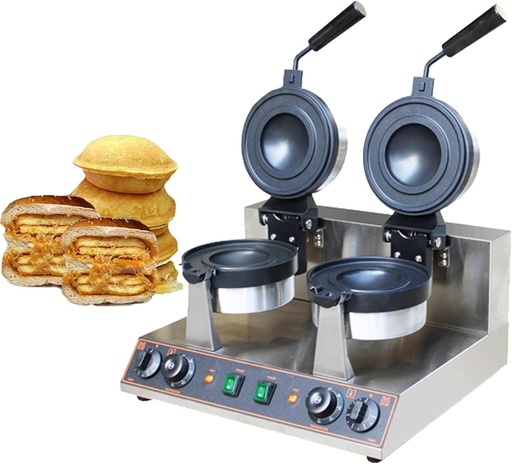 [BRSRAZAYC4IBOYDV] Commercial Hamburger Waffle Maker, 1300w Electric Hamburger Waffle Maker, Non-Stick Electric Panini Press, Temperature Control 50-300℃,B