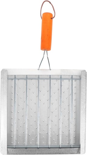 [BRSRE2QBB4JRMYDG] Portable Camping BBQ Grill Rack with Removable Wooden Handle Foldable Outdoor Cooking Tool for Bread Toasting and Grilling Fish 13.18X8.07 Inches