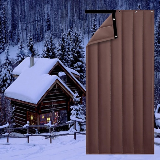 [BRSRMFI3OQPB43Q6] Winter Thermal Insulated Door Curtain, Doorway Screen Cover Privacy Blackout,Heavy Duty Soundproof Cold Protection Temporary Door Divider for Patio, Kitchen, Bedroom, Air Conditioner Room