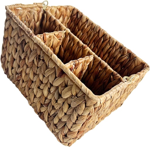 [BRSRAGDQDF6WMC3U] Woven Cutlery Storage Basket Multifunctional Silverware Organizer with Natural Texture for Kitchen Dining Table and Home Use