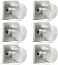 Probrico Single Dummy Door Knobs Interior 6 Pack, Non-Turning Brushed Nickel Door Knobs Inside, Keyless Closet & Hallway Classic Round Door Handles