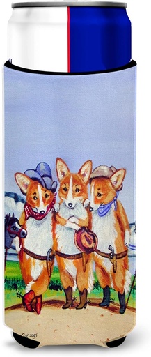 [BRSWIGIQAR5A4CQZ] Cowboy Corgi Ultra Beverage Insulators for slim cans