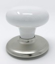 Gainsborough Genuine Porcelain Replacement Standard Door Knob (Genuiun White Porcelain, Satin Nickel Backplate)