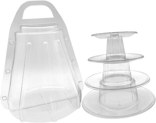 [BRSREYY5BF5BEADL] 1set Dessert Holder Macaron Tower Stand Macaroon Packaging Box Cake Carrier for Parties