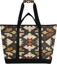 STAYTOP Mexican Native American Style Large Insulated Cooler Bag,Foldable Kitchen Reusable Grocery Bags,Leak Proof Portable Lunch Bags Tote Bag for Shopping Food Travel Beach Camping
