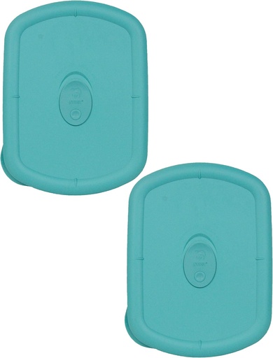 [BRSWGHT5DIFGOCQZ] Pyrex 8212-VPC 3-Quart Vented Turquoise Food Storage Replacement Lid (2-Pack) - Made in USA