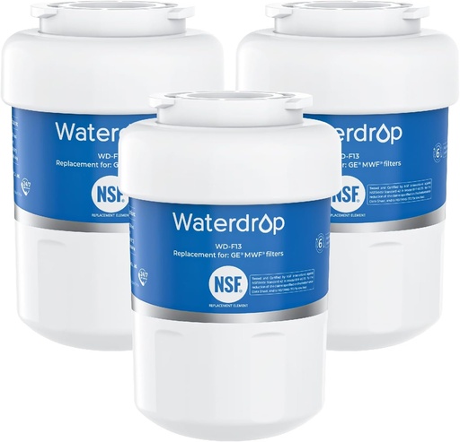 [BRSWKEIKOQDGYFLY] Waterdrop WD-F13 Replacement for GE® MWF®, SmartWater® MWFP, MWFINT, MWFA, GWF, HDX FMG-1, Kenmore® 9991, GSE25GSHECSS, WFC1201 Water Filter, 3 Pack