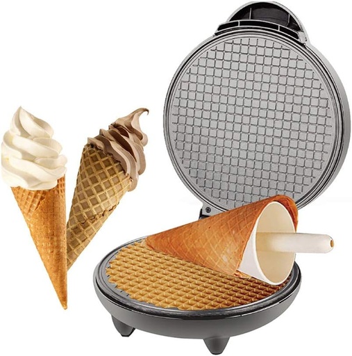 [BRSRAFQCB4FQKALO] Electric Waffle Cone Maker, Breakfast Egg Roll Machine, Nonstick Baking Pan Double Side Heating, Ice Cream Mold, Crepe Pancake Maker Bakeware Cooking Tools for Kitchen