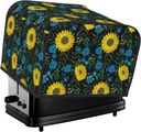 Oven Cover Kitchen Bread Machine Protector,4 Slice Toaster Cover For Home,Fingerprint Coaster Cover,Kitchen Small Appliance,Sunflowers And Blue Flower