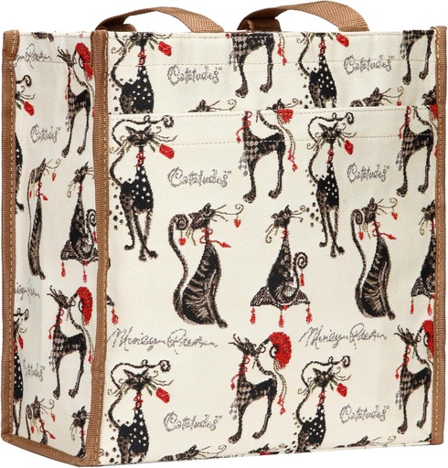 [BRSWKHD3CRYA2ETA] Signare Tapestry Shoulder Bag Shopping Tote Purse for Women with Marilyn Robertson Catitude (SHOP-CUDE)