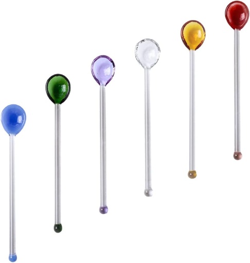 [BRSW2Z36CF5QIE3V] 6pcs Iced Tea Spoon Coffee Spoon Glass Ice Cream Cocktail Stirring s Bar Swizzle Stick
