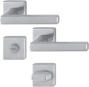 HOPPE Dallas Door Handle Set with Rosette WC, Door Knobs, Stainless Steel Matt, 3675302