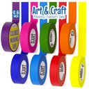 DEART Colored Masking Tape, 264 Ft x 0.6 inch MIni Color Painters Tape for Arts & Crafts Labeling 8 Pack, Coding, Kids Art Supplies, Whiteboard Tape, Craft Supplies for Kids, Thin Paper Tape