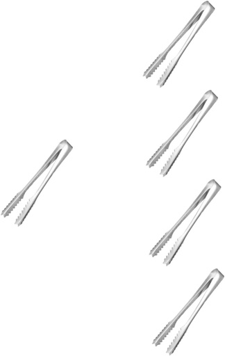 [BRSREZYHBUHGY2DK] Mobestech 5pcs Bar Ice Tongs Stainless Steel Serving Tongs Non-slip Grip Ice Scoops for Sweet Picnic Multifunctional