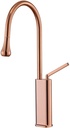 Bathroom Kitchen One Hole Single Handle Tall Vessel Basin Sink Pull Out Faucet Spray Head 1 Hole Bowl Lavatory Vanity Pull Down Faucet with Sprayer High Arc Drop Bar Mixer Tap Rose Gold