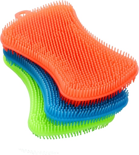 [BRSWYHAOAEGQMYI2] 3PCS OstWony Silicone Dish Sponges, Super Food-Grade Silicone Sponges, Multi-Purpose and Efficient Sponge Kitchen Gadgets, Especial Delicate Kitchen Sponge Brush