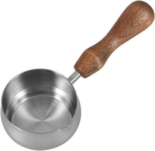 [BRSREYA5CV6GMHYY] Metal Pot Pitcher Wooden Handle Small Milk Jug for Coffee Tea Espresso Home Restaurant