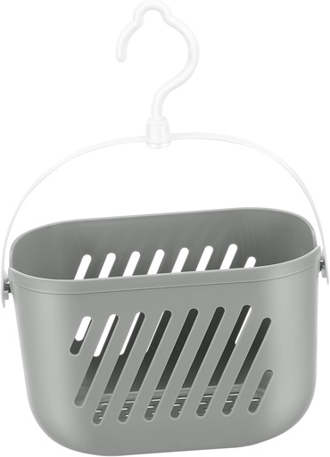 [BRSREHD2O57QYD3V] Plastic Storage Basket with Rotatable Hook Wall Mounted Hanging Organizer for Shower and Kitchen Draining Design for Fast Drying No Drill Installation Multi Purpose Storage for