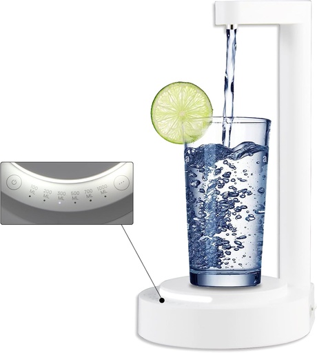 [BRSROFQLB54AYETB] LED Bedside Water Dispenser,Desktop Water Bottle Dispenser,New Upgrade LED Light and Touch Buttons, Portable 5 Gallon Water Dispenser,with 7 Levels Pumping and Light,Suitable for Home, Office,