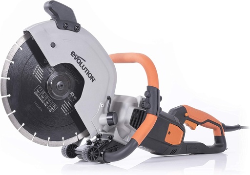 [BRSWYHARBN7B63T4] Evolution Power Tools R300DCT 12 inch Concrete Saw (Aka Circular Saw, Angle Grinder, Chop / Cut Off Saw, Demo Saw, Disc / Power Cutter) Electric Motor, No Gas - 4-1/2" Cut - Incl Diamond Masonry Blade