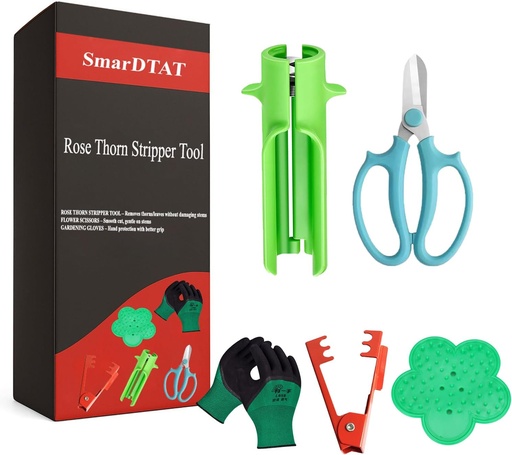 [BRSREFD2AQHWO3Y6] Rose Thorn Stripper Tool Set – Efficient Rose Stripper and Thorn Remover for Roses, with Flower Scissors and Gardening Gloves – Complete Floral Stem and Leaf Cleaning Kit for Safe Thorn Removal
