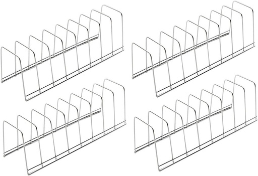 [BRSREADYAANGECDO] 4X Utensils Racks Utensils Holder Tableware Dinner Service Dish Rack Bread Racks Sparerib Holder for Home Cabinet Cafe, Silver Plate Rack