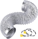 Heavy Duty 4"Flexible Dryer Vent Exhaust Duct Hose 3 Feet for Tight Space, Extra Thick(6-ply) Aluminum Foil Ducting Kit with 2 Key Hose Clamps