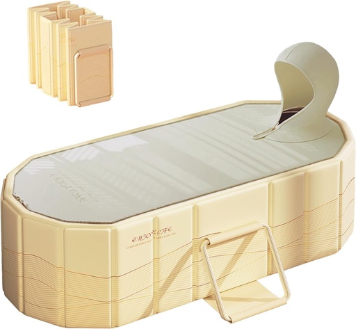 [BRSRAC36BUMWOAAZ] Portable Bahtub, 58" Ice Bath Tub for Adults, Non-Inflatable Foldable Bathtub for Shower, Collapsible Insulated Ice Hot Bath Tubs with Lid at Home & Outdoor