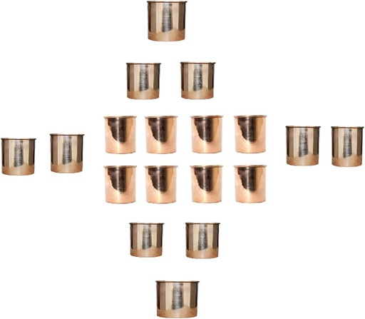 [BRSRMFQ7CMMRMFDK] Drinkwere Plain Copper Water Glass Ayurveda Based Supports Good Health Set Of 18