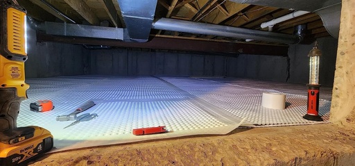[BRSRAYY6OJ5BY3QU] Whitecap Dimple Drainage Matting, 2' x 50' - Improves Water Movement and Drainage - Waterproof Moisture Barrier Foundation Wrap and Floor Underlayment - Sub Floor Waterproof Membrane