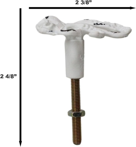 [BRSROGTRDF7QI3TD] Ebros Gift Pack of 6 Rustic Distressed Aged White Hand Painted Cast Iron Nautical Marine Sea Octopus Drawer Cabinet Door Furniture Pull Knobs Ocean Beach Accent Hardware Knob