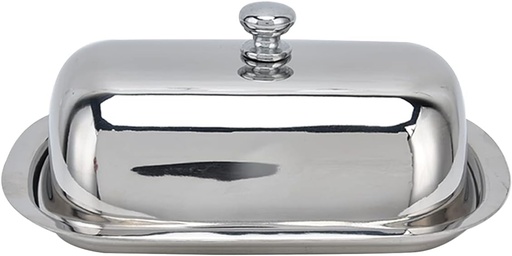 [BRSROFITCB7QAFA7] Stainless Steel Butter Dish, High‑Gloss Dessert Bread Cheese Cake Box,Butter Box with Lid, Butter Container for Refrigerator, Convenient Food Storage Box with Lid for Home