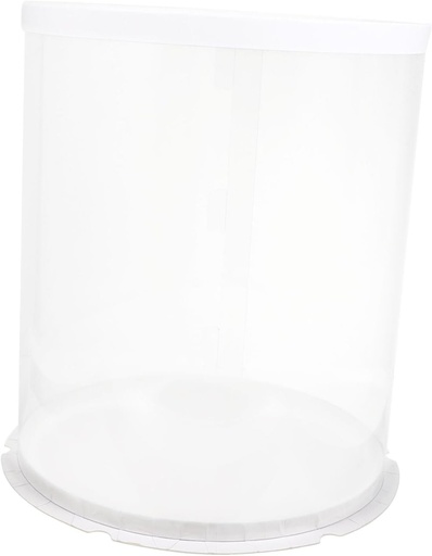 [BRSROFQ7BUJQ2ELX] BESTOYARD 1pc Box transparent cake box round cake packaging portable cake container round clear cake transporter cake dome cupcake carrier bakery transporting keeper bracket pastry PCV white