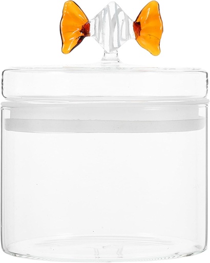 [BRSRE2TRCMHQ22T2] Luxshiny 1piece Glass Candy Holder Lid Snack Jars Decorative Lid for Kitchen Air Tight Storage Jar for Nuts Cookies