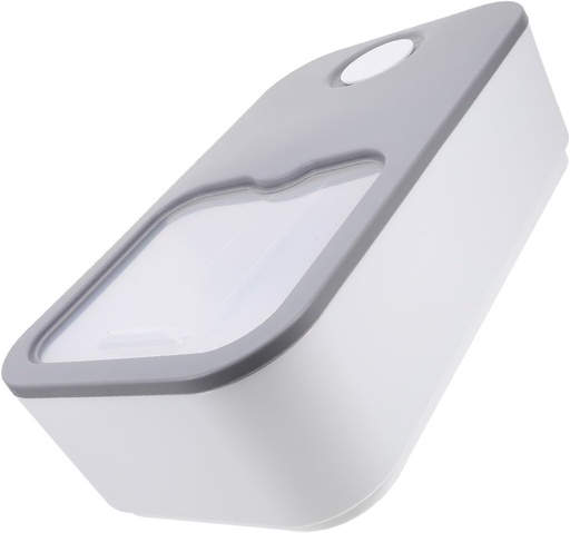 [BRSREY36DJYAI3I7] Cereal Storage Container Airtight Seal for Rice and Grains Food Storage Dispenser for Kitchen Pantry Organization Capacity Grey Design